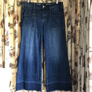 Pilcro Wide Leg Sailor Crop Denim Jeans Sz 29-30